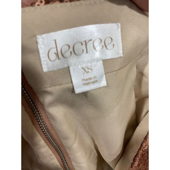 Decree Bronze Sequin Mini Skirt XS NWT Sparkling Party Wear With Back Zipper Clo - Picture 6 of 6